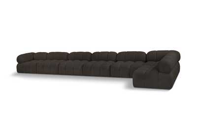 Image for Ames Brown Boucle Fabric Modular Sectional