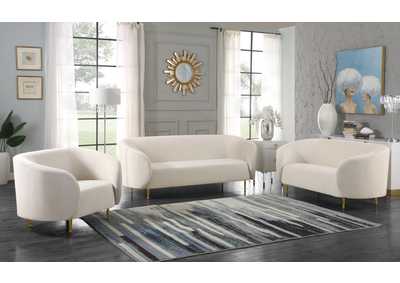 Image for Lavilla Cream Velvet Sofa and Loveseat