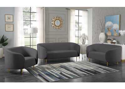 Image for Lavilla Grey Velvet Sofa and Loveseat
