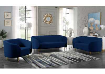 Image for Lavilla Navy Velvet Sofa and Loveseat
