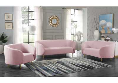 Image for Lavilla Pink Velvet Sofa and Loveseat