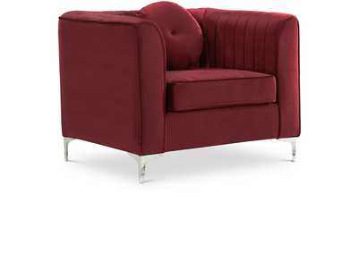 Isabelle Burgundy Velvet Chair