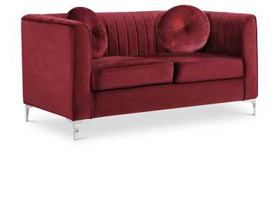 Image for Isabelle Burgundy Velvet Loveseat