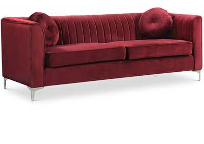 Isabelle Burgundy Velvet Sofa