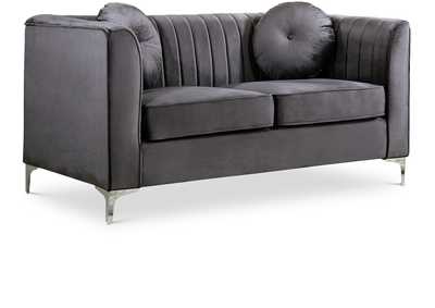 Isabelle Grey Velvet Loveseat