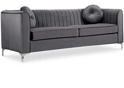 Isabelle Grey Velvet Sofa