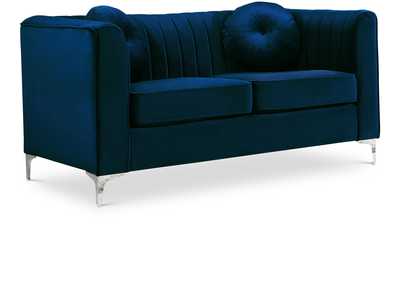 Image for Isabelle Navy Velvet Loveseat