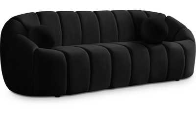 Elijah Black Velvet Sofa