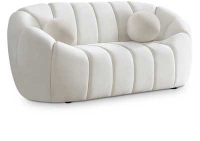 Elijah Cream Velvet Loveseat