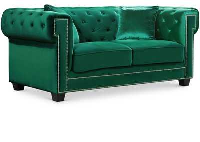 Bowery Green Velvet Loveseat