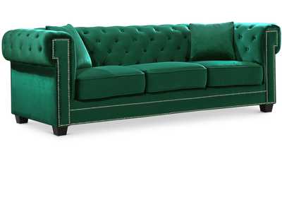 Bowery Green Velvet Sofa