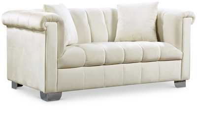 Kayla Cream Velvet Loveseat