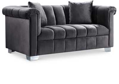 Kayla Grey Velvet Loveseat