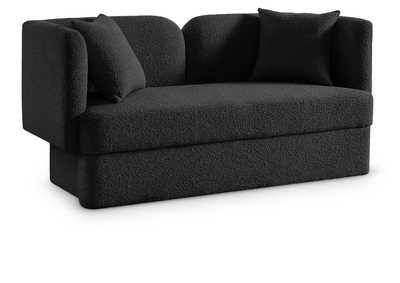 Marcel Black Boucle Fabric Loveseat