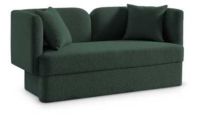 Marcel Green Boucle Fabric Loveseat