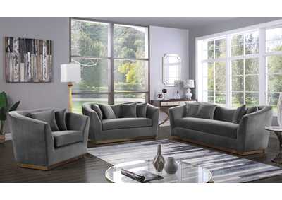 Arabella Grey Velvet Sofa and Loveseat