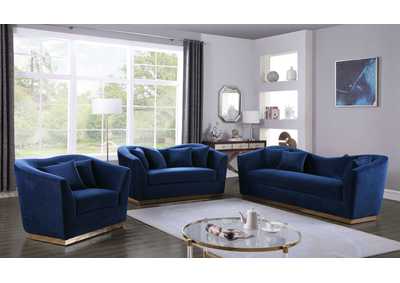 Arabella Navy Velvet Sofa and Loveseat