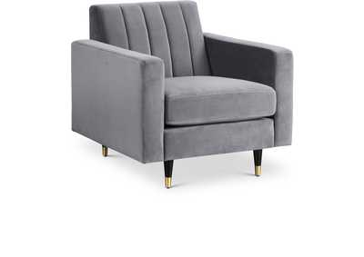 Lola Grey Velvet Chair