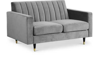 Lola Grey Velvet Loveseat