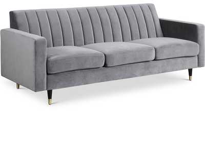 Lola Grey Velvet Sofa