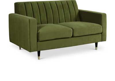 Lola Olive Velvet Loveseat