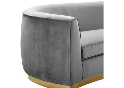 Julian Grey Velvet Sofa and Loveseat