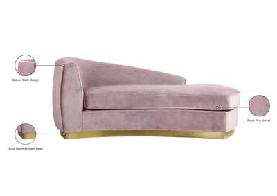 Julian Pink Velvet Chaise,Meridian Furniture