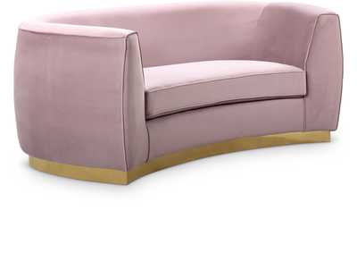 Julian Pink Velvet Loveseat,Meridian Furniture