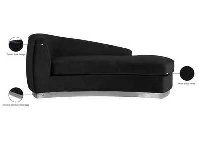 Julian Black Velvet Chaise,Meridian Furniture