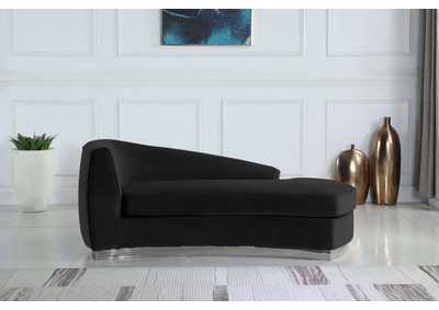 Julian Black Velvet Chaise,Meridian Furniture