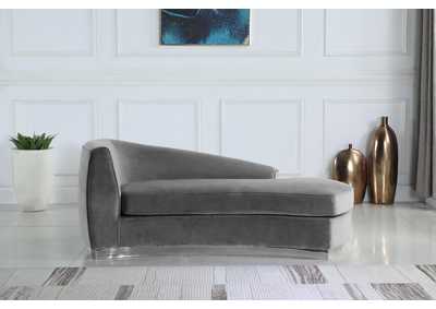 Julian Grey Velvet Chaise,Meridian Furniture