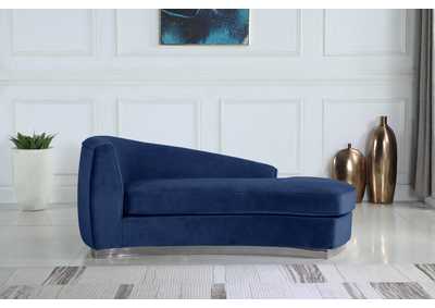 Julian Navy Velvet Chaise,Meridian Furniture