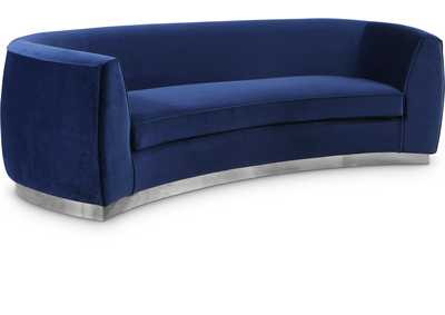 Julian Navy Velvet Sofa,Meridian Furniture
