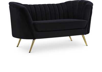 Image for Margo Black Velvet Loveseat