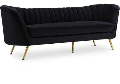 Margo Black Velvet Sofa