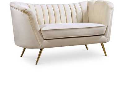 Margo Cream Velvet Loveseat