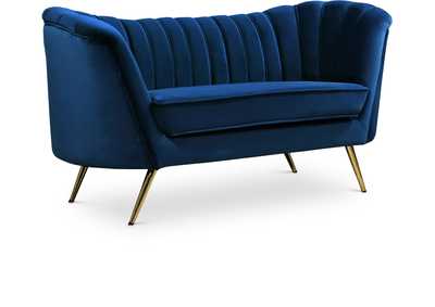 Image for Margo Navy Velvet Loveseat