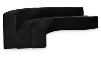 Image for Curl Black Velvet 2 Piece Sectional