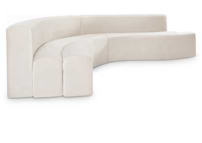 Curl Cream Velvet 2 Piece Sectional