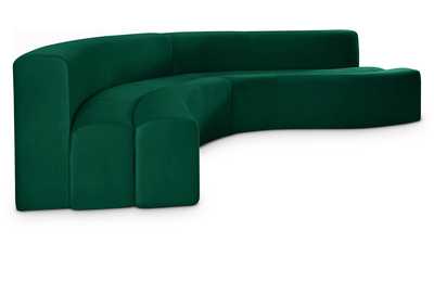 Curl Green Velvet 2 Piece Sectional