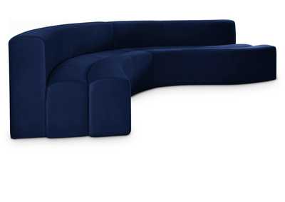 Curl Navy Velvet 2 Piece Sectional