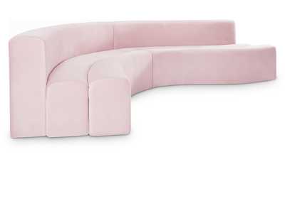 Curl Pink Velvet 2 Piece Sectional