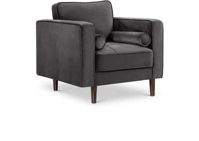 Emily Grey Velvet Chair