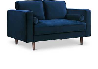 Emily Navy Velvet Loveseat