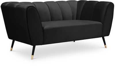 Beaumont Black Velvet Loveseat