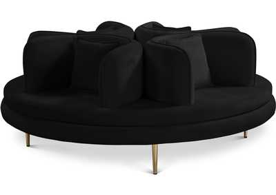 Image for Circlet Black Velvet Round Sofa Settee