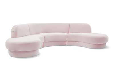 Image for Rosa Pink Velvet 3 Piece Sectional (3 Boxes)