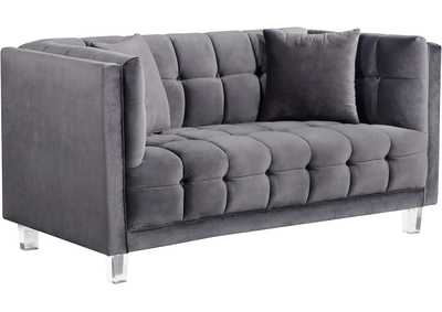 Mariel Grey Velvet Loveseat