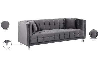 Mariel Grey Velvet Sofa and Loveseat