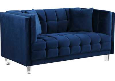 Image for Mariel Navy Velvet Loveseat